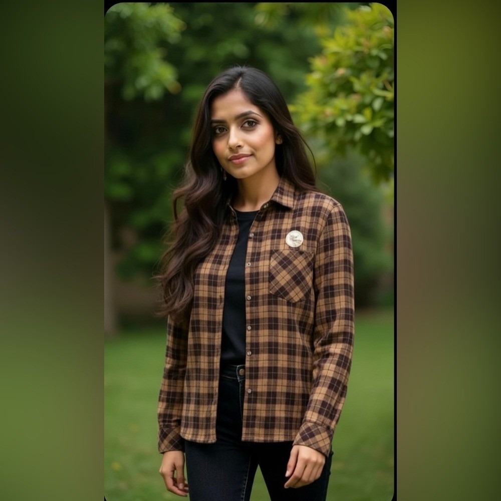 Nomad Thermal Shacket cold weather loose fit - NWT small Java Plaid Brown